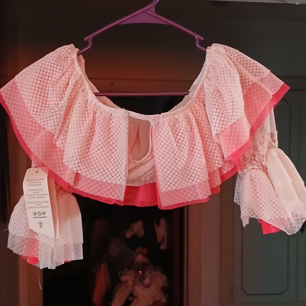 Nwt HAH by Free People cropped blouse women medium - Picture 4 of 8